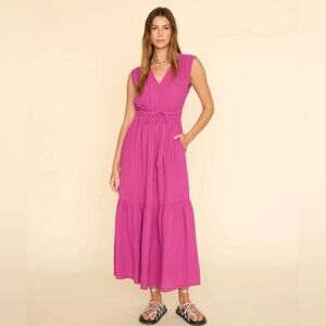 Boden NAOMI Notch Jersey maxi dress rose violet size 14